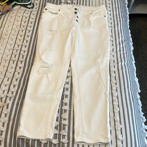 KanCan white stretchy distressed Denim